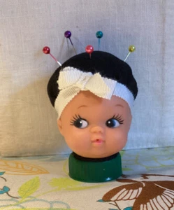 Cute Novelty baby Doll’s Head Afro Hair DIY Pincushion great Mother’s Day gift - Picture 1 of 7