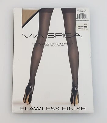 Pantimedias vintage Via Spiga talla grande talla E NUDE Control Top Nuevo de Lote Antiguo Sellado Foto 1 de 4