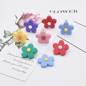 12 PCS Colorful Little Flowers Child Earring Pendant Accessories - Picture 1 of 11