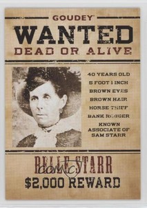 2022 Upper Deck Goudey Wild West Weekly Wanted Variant Belle Starr #W-6 4rs