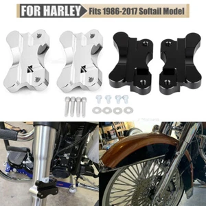 Front Fender Riser Relocator Kit For Harley Fatboy Softail FLSTC 21" Wheel 86-17 - Foto 1 di 25