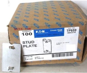 Eaton Crouse-Hinds TP659 Steel Stud Safety Plates 100 Count - Picture 1 of 1