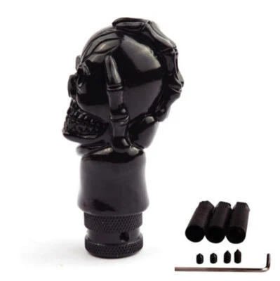 Gear Shift Knob Black Skull Head Metal Shifter Lever Stick Cover For Car SUV - Image 1 of 4