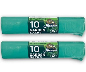 20 GARDEN WASTE SACKS STRONG LARGE HEAVY DUTY GREEN RUBBISH BIN BAGS 80L - Picture 1 of 11