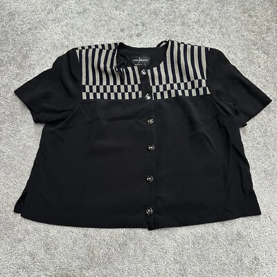 Camisa Chaqueta John Roberts Abotonada Mujer Pequeña 20WP Negra Acolchada Hombro Foto 1 de 4