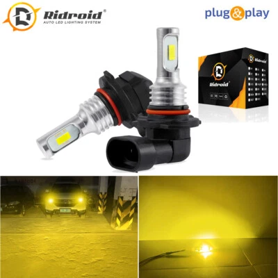 Pair 9006 HB4 3500K Yellow LED 100W Super Bright Fog Driving Light Bulb Kit - Image 1 of 4