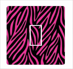 Hot pink Zebra print : Light Switch Sticker vinyl cover decal - 75 - Picture 1 of 2