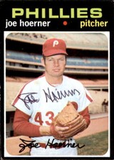 Joe Hoerner 1971 Topps #166 Autographed Baseball Card Philadelphia Phillies