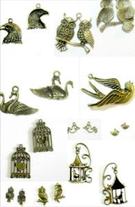 Anhänger Charms Vogel Käfig Eule bronzefarben Armband Kette DiY Basteln  - Bild 1 von 22