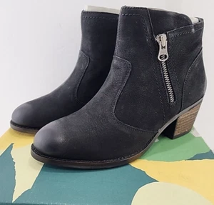 Earth Womens West Ralston Ankle Boot Shoe Size 6.5 Wide Black side zip NEW - Picture 1 of 8