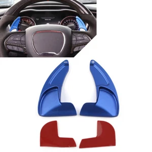 Steering Wheel Shift Paddle Shifter Extension Fit Dodge Jeep Chrysler Blue 2PCS - Picture 1 of 8