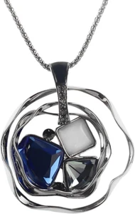 Created Crystals Necklaces for Women | Elegant Long Chain Pendant Necklace | Sil - Picture 1 of 12