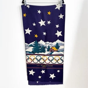Vtg USA Olympic Team Scarf 1992 Albertville France Winter Games Made In Italy - Picture 1 of 13