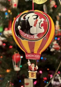 Danbury Mint FLORIDA STATE SEMINOLES Christmas HOT AIR BALLOON Ornament: NCAA - Picture 1 of 10