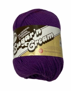 Lily Sugar 'n Cream 100% Cotton Yarn, 2.5 ounce Black Currant - Picture 1 of 4