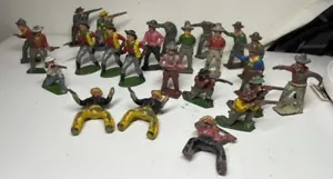 BRITAINS, CRESCENT, CHERILEA,BENBROS? Cowboys Wild West anni '60 PIOMBO VINTAGE - Foto 1 di 6