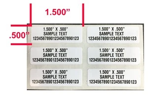 500 1.5" x .500" White Polyester Custom Printed Asset Tracking Labels ID Tags - Picture 1 of 1
