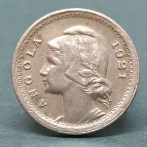 RARE Portuguese ANGOLA 1921 Copper-Nickel Coin 10 CENTAVOS - Picture 1 of 4