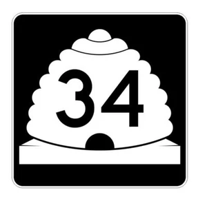 Utah State Highway 34 Sticker Decal R5378 Highway Route Sign - Picture 1 of 1
