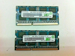 Lot of 2 LENOVO 55Y3713 2GB 2Rx8 RMT1970ED48E8F-1066 DDR3-1333 Laptop Memory 57 - Picture 1 of 2