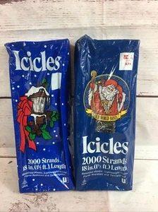 2 Vintage Christmas Icicles Tinsel 2000 18" Strands, Reusable, NIB - Picture 1 of 12
