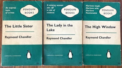 LOT - 3 Raymond Chandler novels, paperback, Penguin Books, 1961.  Two VG, one G. - Imagem 1 de 4