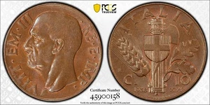 Italia 1938-R 10c graduación profesional MS65 BN - Imagen 1 de 1