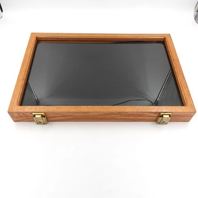 Vitrina mercantil encimera vintage, madera y vidrio 18x12x2" Foto 1 de 4