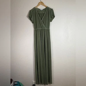 Vestido largo plisado manga corta Atenea verde salvia BALTIC BORN PEQUEÑO - Imagen 1 de 9