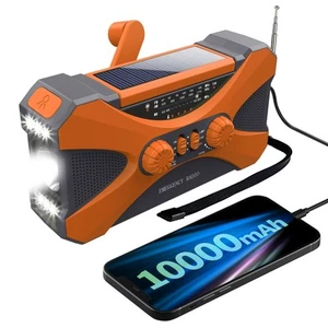 【10000mAh】 Emergency Radio Hand Crank Solar, NOAA Weather Radio Multiple Powe... - Bild 1 von 6