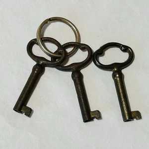 Hohlfass Skelett Schlüssel Antik Vintage 3 Stück Eisen Stahl Gefängnisschlüssel? 2 zoll - Bild 1 von 5