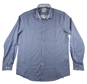 C-LAB NYC Herren L Slim Fit Oberhemd 16,5 34/35 weiß lila 4-Wege Stretch - Bild 1 von 12