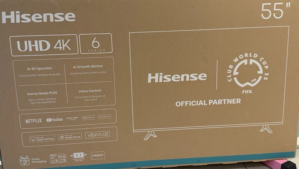 EX DISPLAY Hisense 6-Series 55" 4K Ultra HD TV Mod No 55A6NTUK in Box - Image 1 of 1