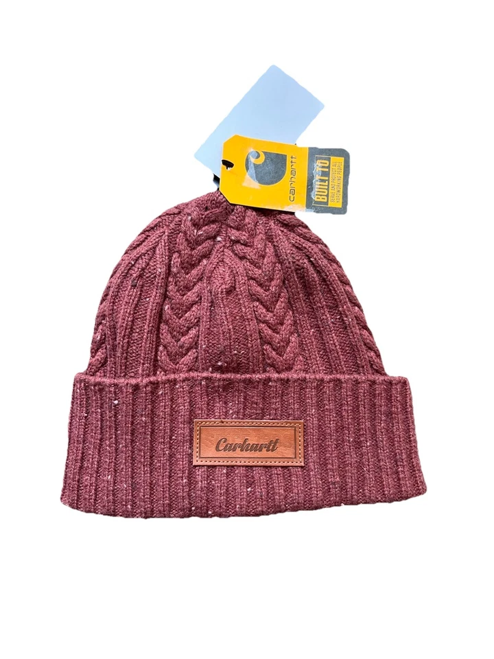 CARHARTT Womens Wool/Nylon Rib Knit Fisherman Beanie Hat Sable OSFM AH5561-W