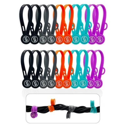 Cord Organizers Cable Clips Magnetic Cable Straps 20 PCS Upgraded Long Silico... - Image 1 of 4