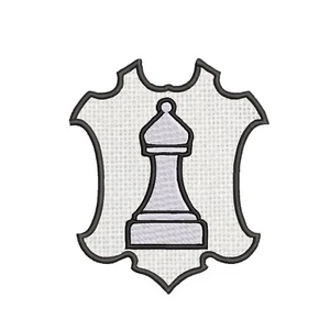 White Bishop Chess Piece Patch Embroidered Iron-on Classic Strategy Game Match - Picture 1 of 12