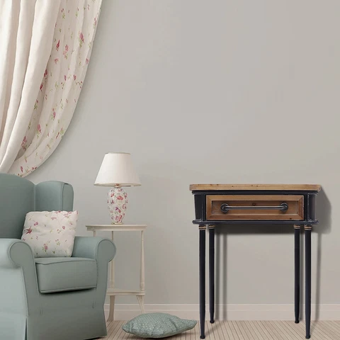 Sofa Side Table end Table Industrial style Nightstand Solid Wood Table Bedroom Cover