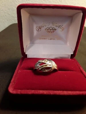 10K 白金 Love Knot 戒指 尺寸 7 天然开采钻石 0.50 CTTW。 经过测试! — 第 1/4 张图片