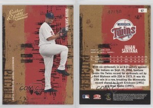 2005 Donruss Leather & Lumber Gold /50 Johan Santana #67