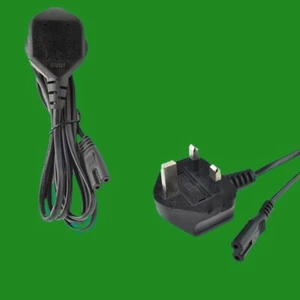 Maplin 2m Black Power Lead / Mains Cable Figure of 8 IEC C7 Connector 3 Pin Plug - Picture 1 of 5