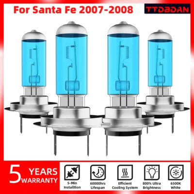 Faros halógenos H7 H7 haz alto bajo para Hyundai Santa Fe 2007-2008 Foto 1 de 4