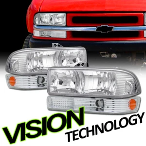 Chrome Headlights+Parking Bumper Lights Am Ks For 98-04 Chevy S10 Blazer/Pickup - Bild 1 von 2