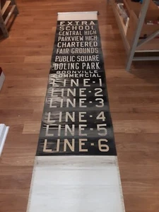 TROLLEY ROLL SIGN shows 15 destinations, Bonneville MO? 27" wide - Picture 1 of 6