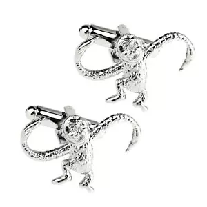MONKEY CUFFLINKS Swinging Barrel Full of Monkeys w GIFT BAG Fathers Day Wedding - Picture 1 of 3