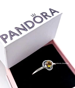 New 100% Authentic PANDORA 925 November Honey Eternity Circle Ring 192993C11 - Picture 1 of 8