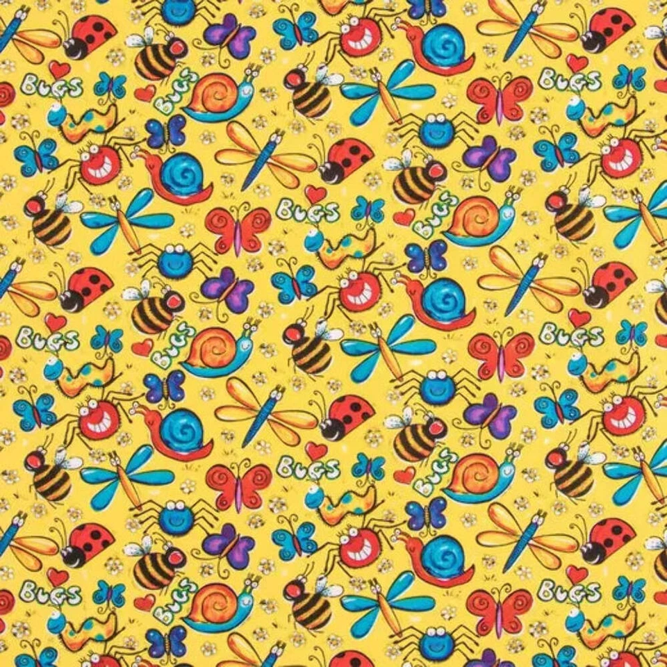 Tela calicó de algodón Happy Bugs Foto 1 de 1