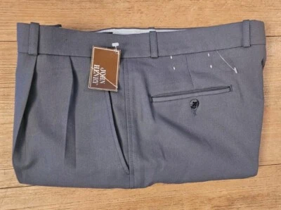 John Henry Gray Pleated Gray Dress Slacks 34X34 NWT - Image 1 of 4