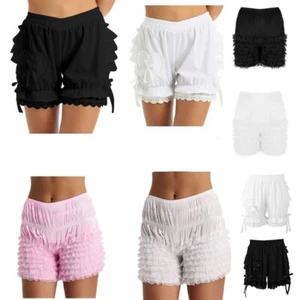 Women's Ruffled Lace Shorts Sissy Pettipants Dance Bloomers Frilly Hot Panties - Picture 1 of 58