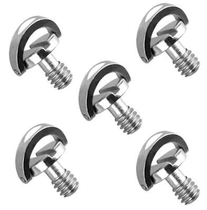 (5 Pcs) Stainless Steel D Shaft D-Ring 1/4" Tripod Screw Mounting Screw Adapter - Picture 1 of 3