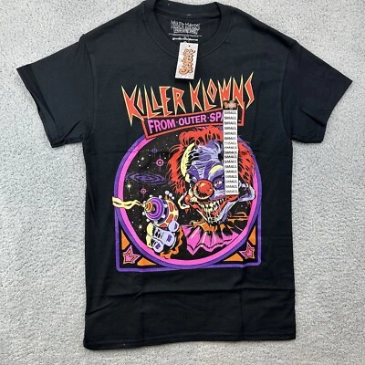 Camiseta de terror pequeña unisex Killer Klowns From Outer Space clásica Cult Scary Foto 1 de 4